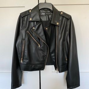 Gorgeous Black faux leather jacket! Perfect condition!